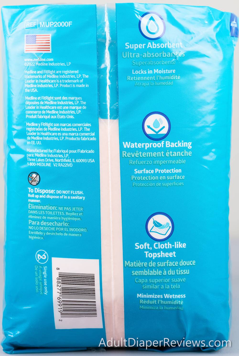 Fitright Medline Ultra Underpads left with UPC